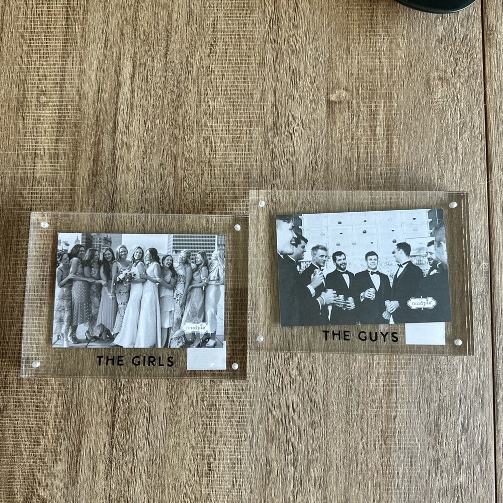 Clear Acrylic Photo Frames "The Girls" and "The Guys"